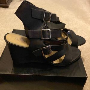 Ankle strap wedges